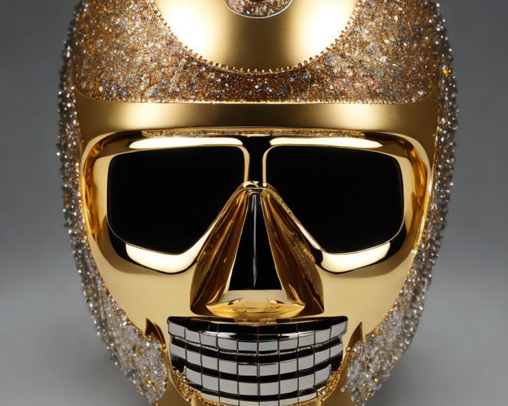 Luxurious Golden Helmet with Glittering Embellishments