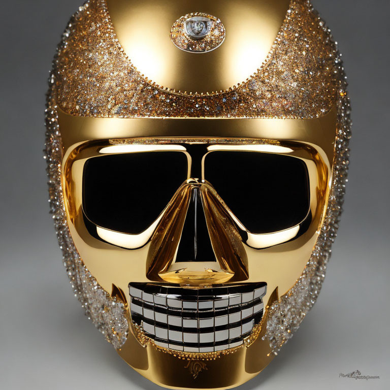 Luxurious Golden Helmet with Glittering Embellishments