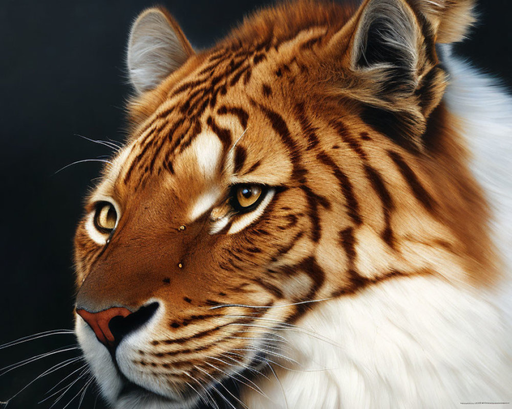 Detailed Close-Up of Tiger's Face with Piercing Eyes and Stripes