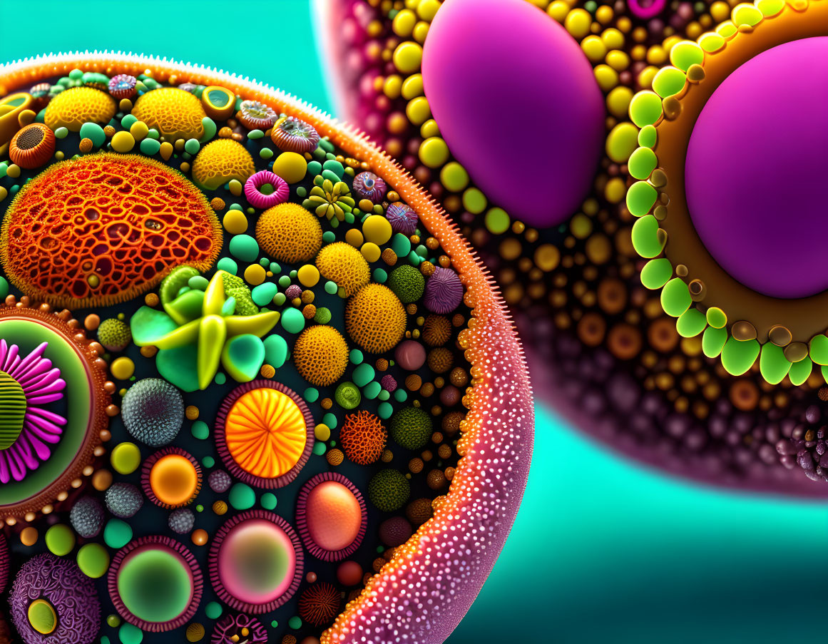 Vivid Abstract Cell Texture Artwork Display