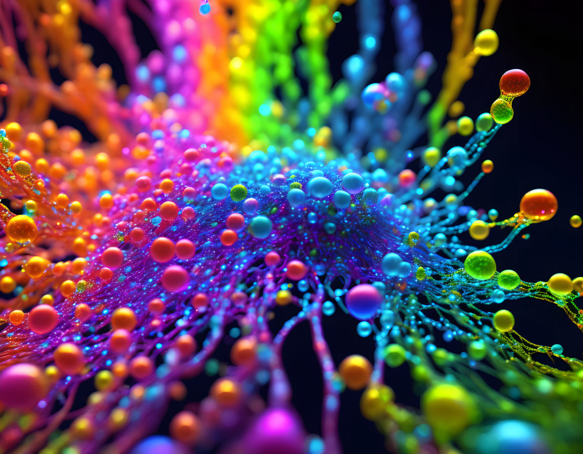 Colorful Particle Explosion on Dark Background