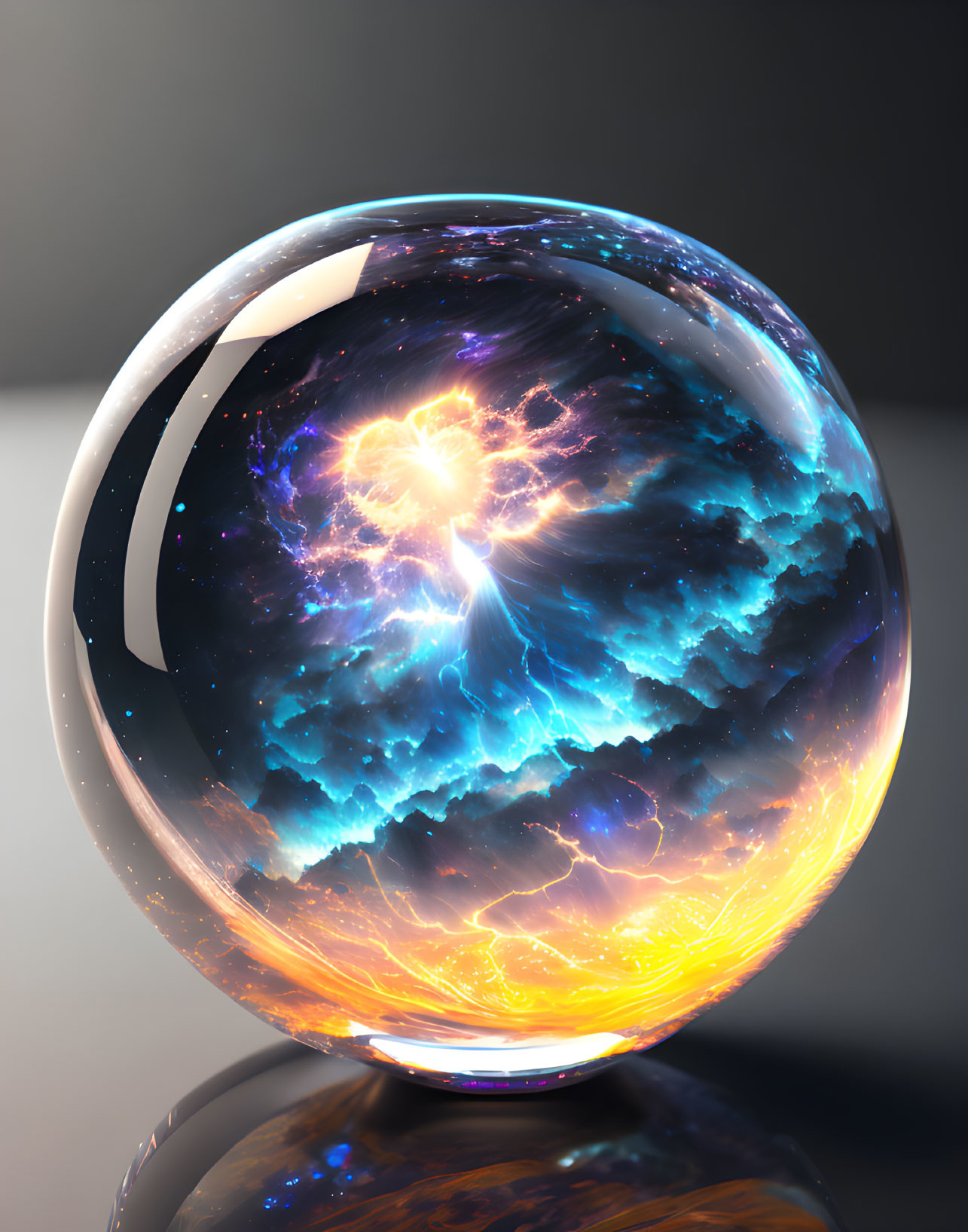 Crystal Ball with Galaxy Design in High-Resolution