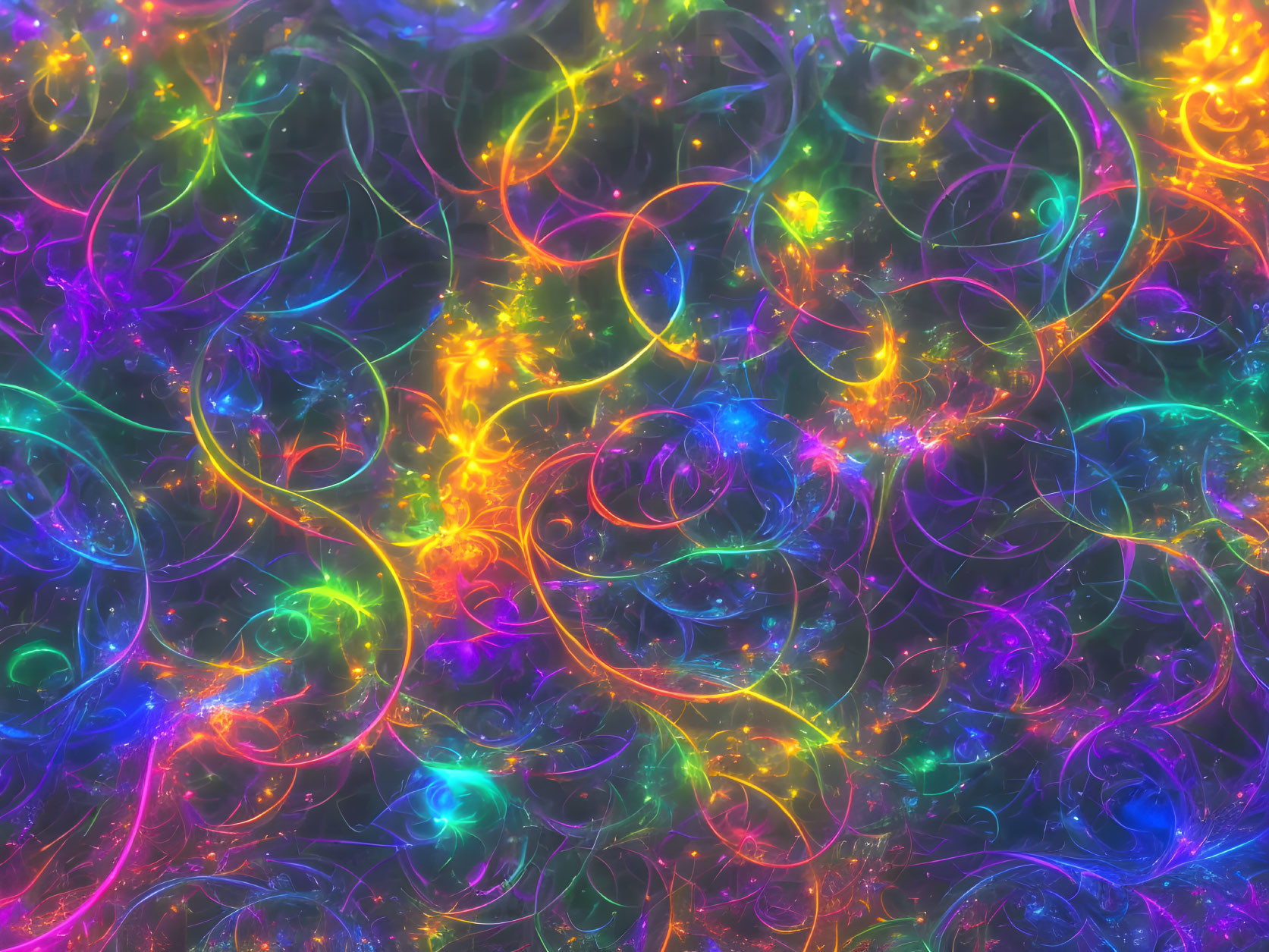 Colorful Abstract Background with Swirling Neon Lines