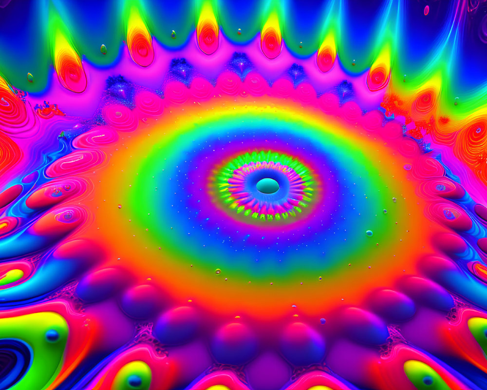 Colorful Fractal Image with Hypnotic Kaleidoscopic Effect