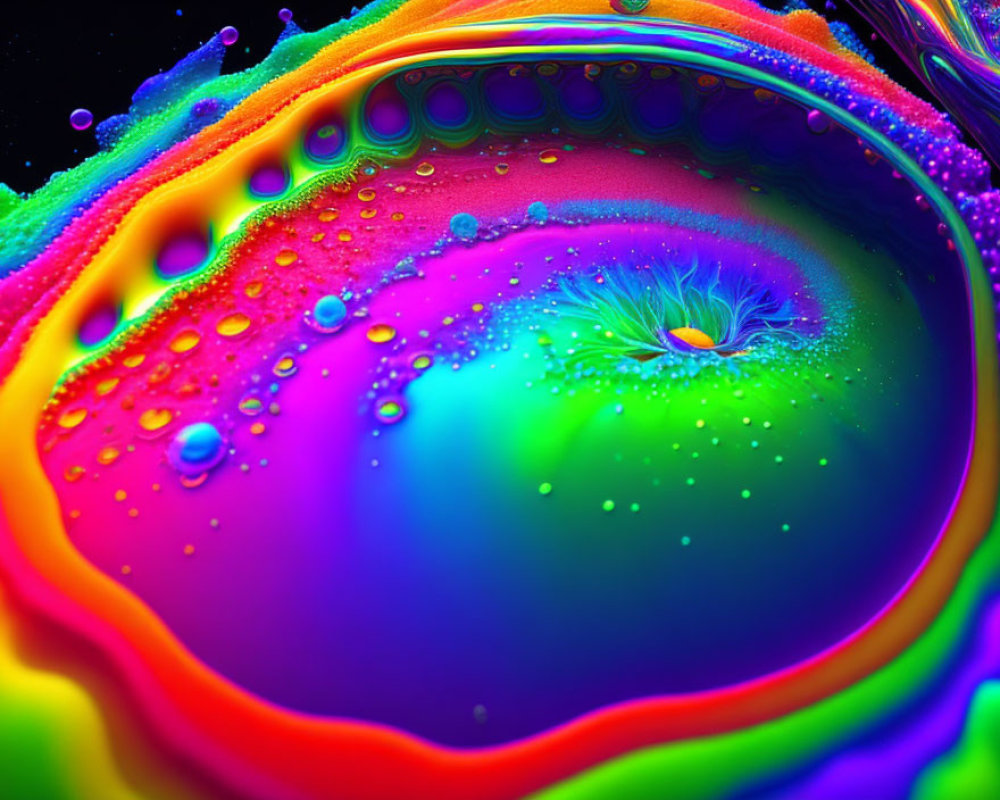 Colorful Soap Bubbles Creating Psychedelic Pattern