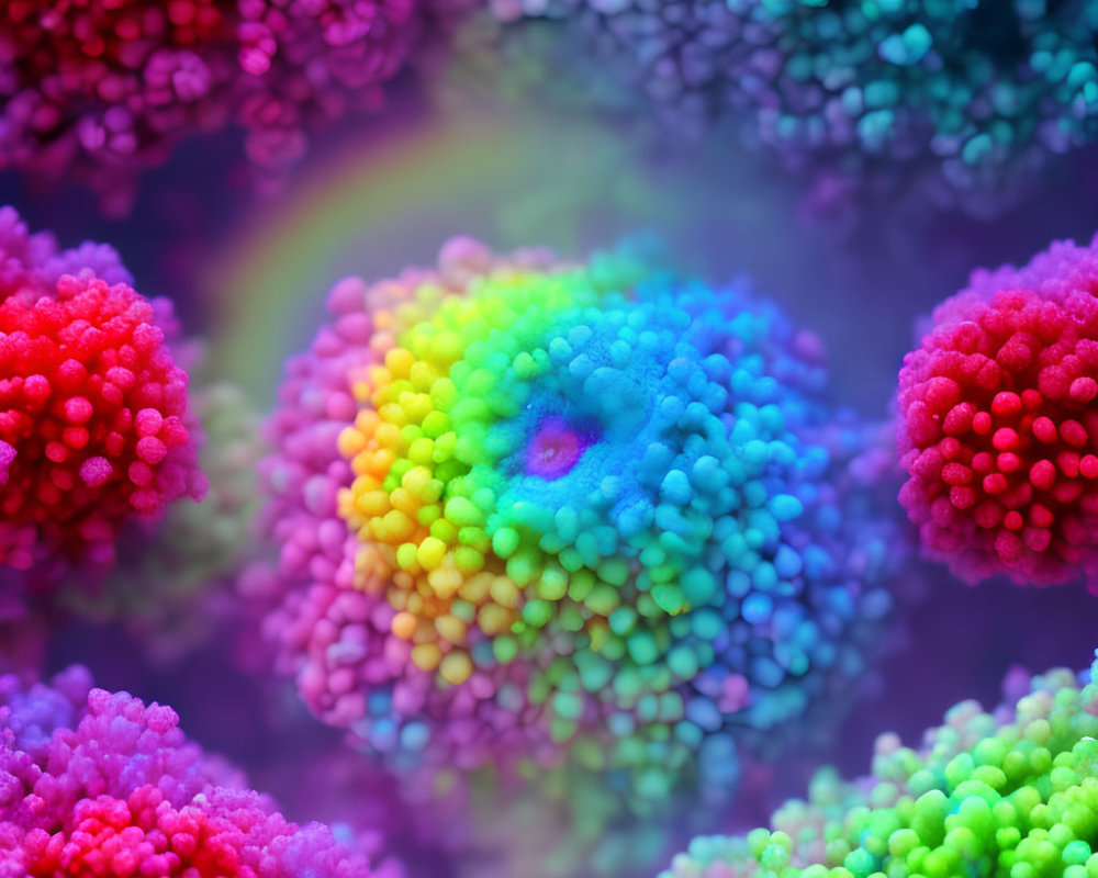 Colorful Spherical Clusters with Rainbow-Like Center Effect