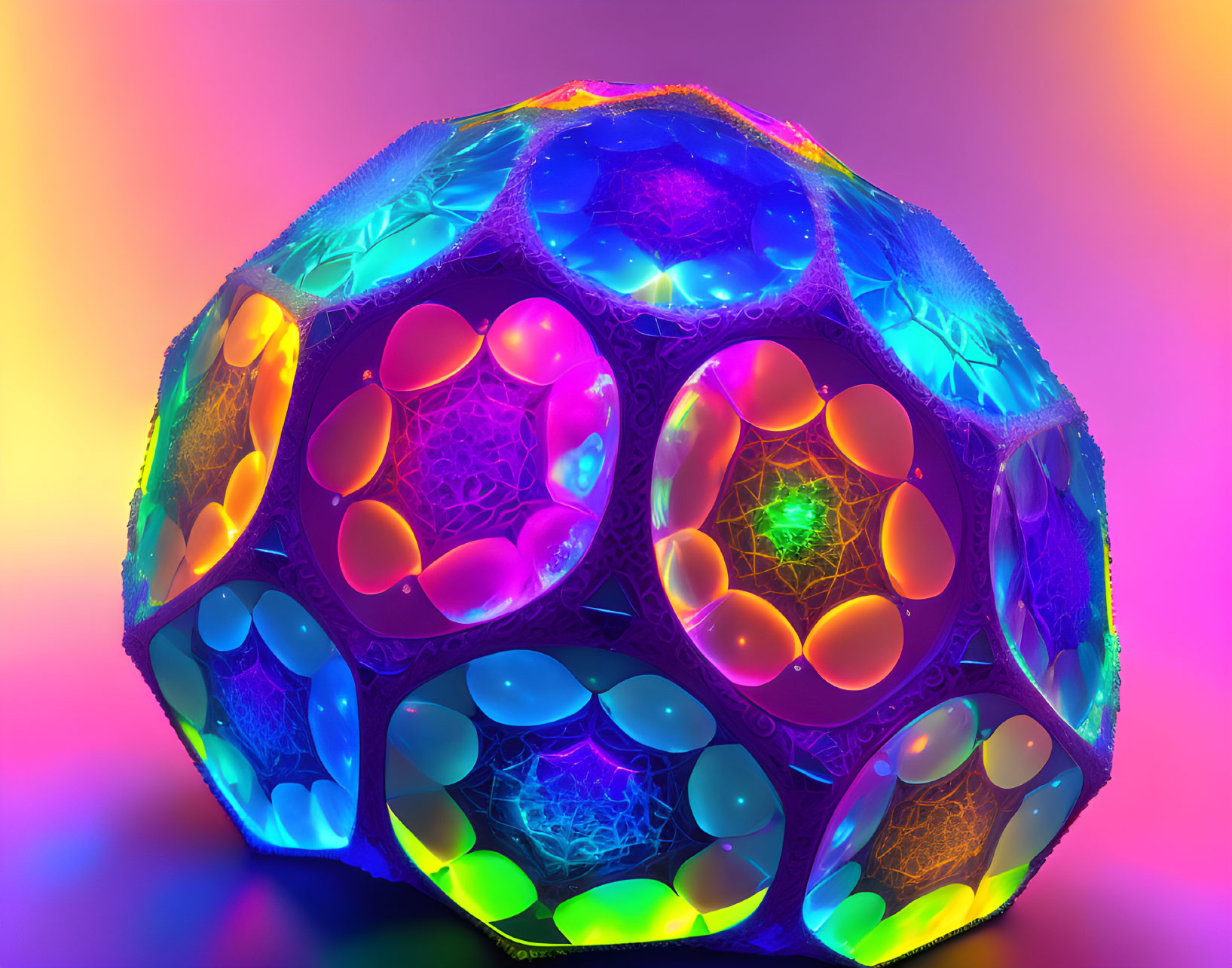 Colorful 3D Render of Complex Geometric Structure