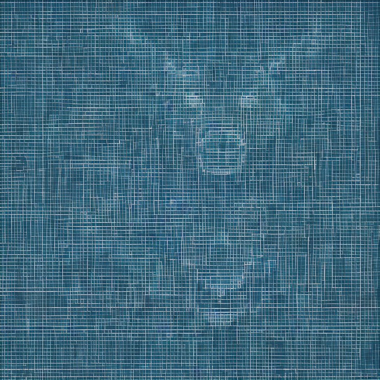 Abstract Digital Art: Bear Face Pattern in Blue Matrix