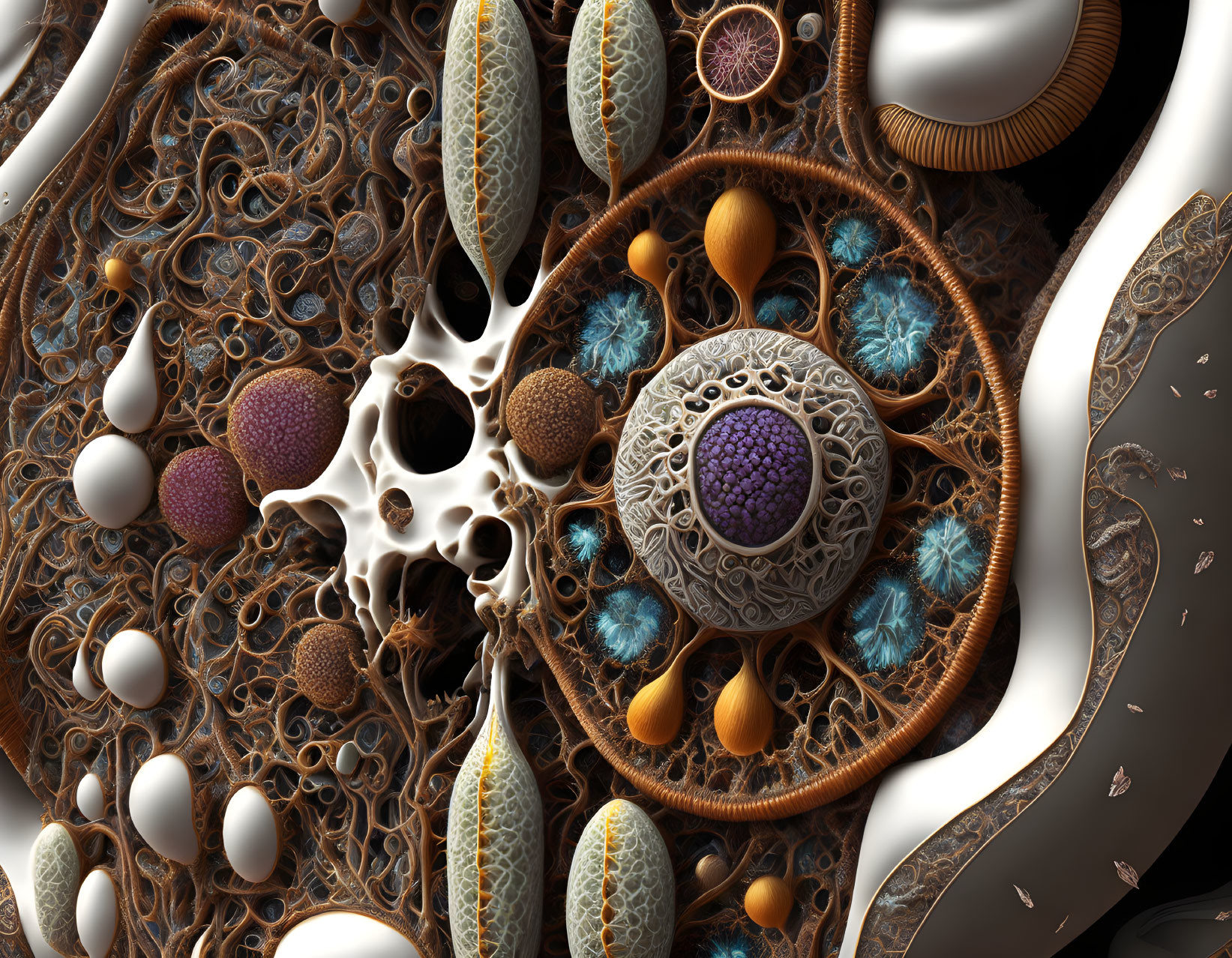 Intricate Fractal Design with Earth Tones and Organic Textures