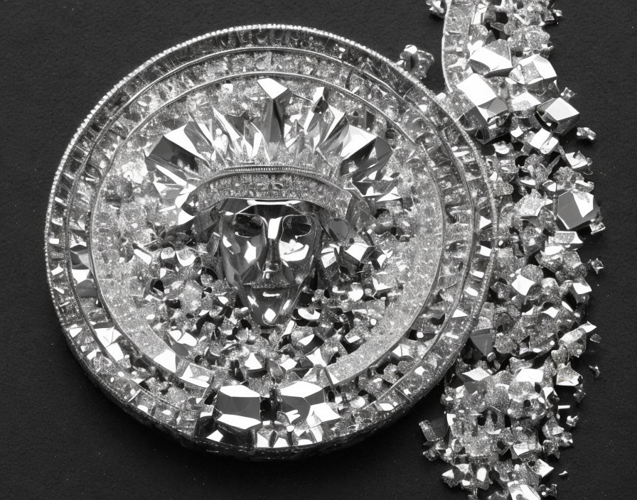 Sparkling Round and Square-cut Diamond Jewelry on Dark Background