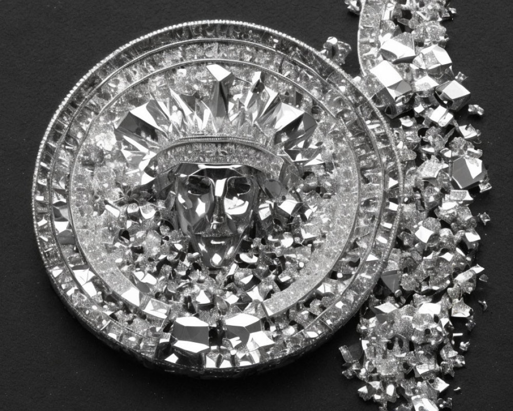 Sparkling Round and Square-cut Diamond Jewelry on Dark Background