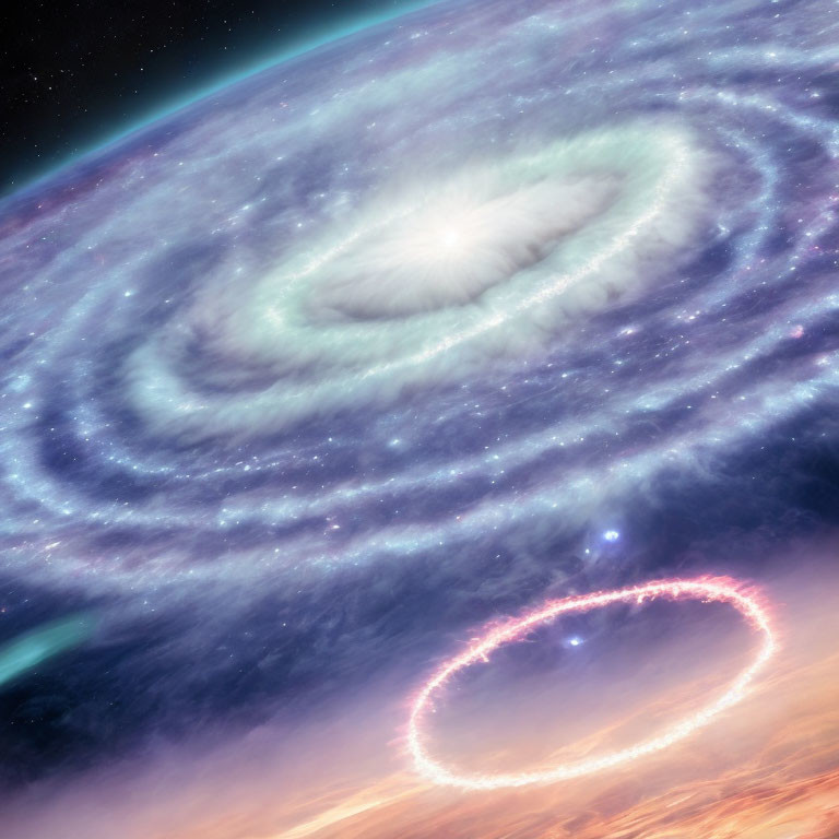 Spiral Galaxy with Bright Center and Ring-like Structure