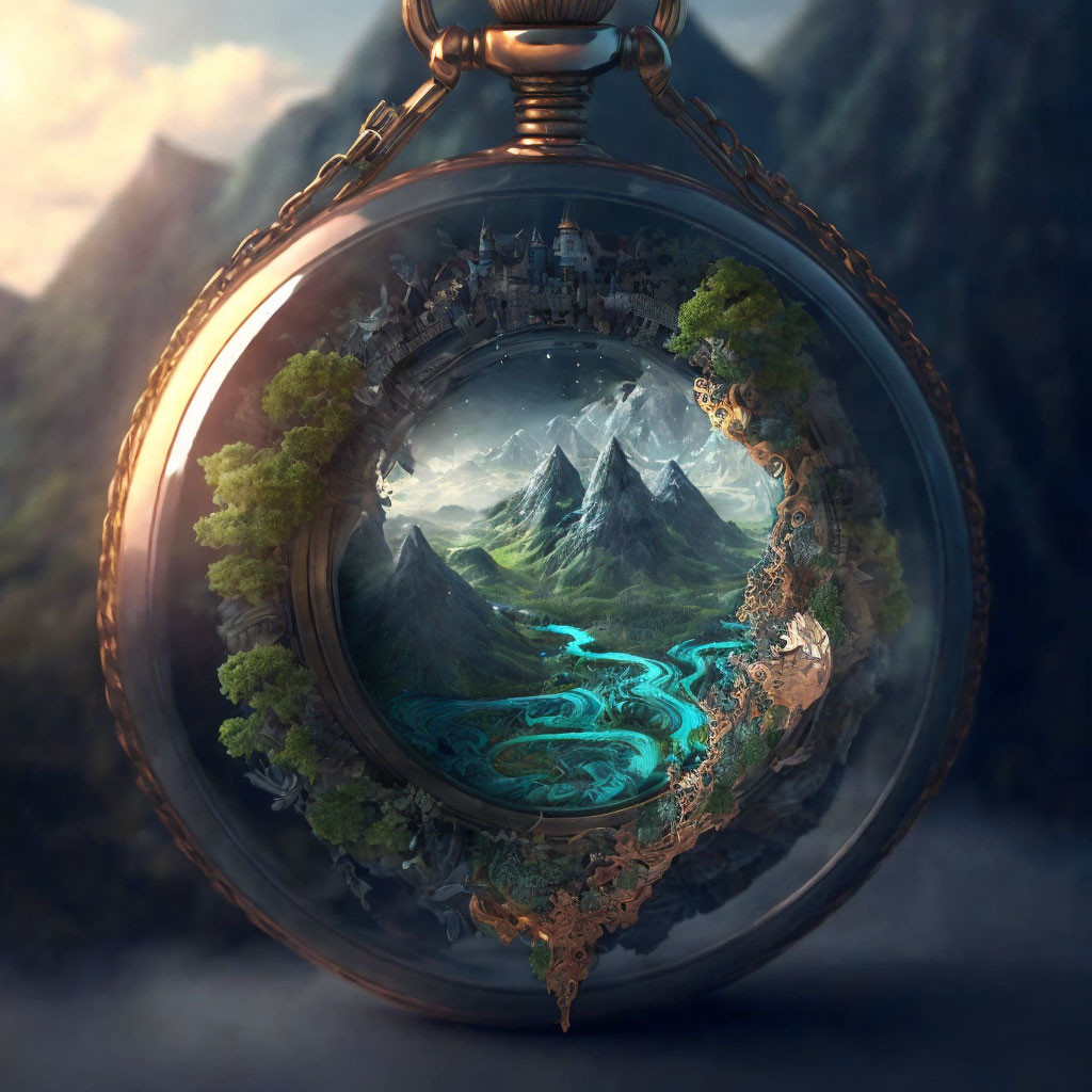 Intricate Pocket Watch Reveals Fantastical Landscape