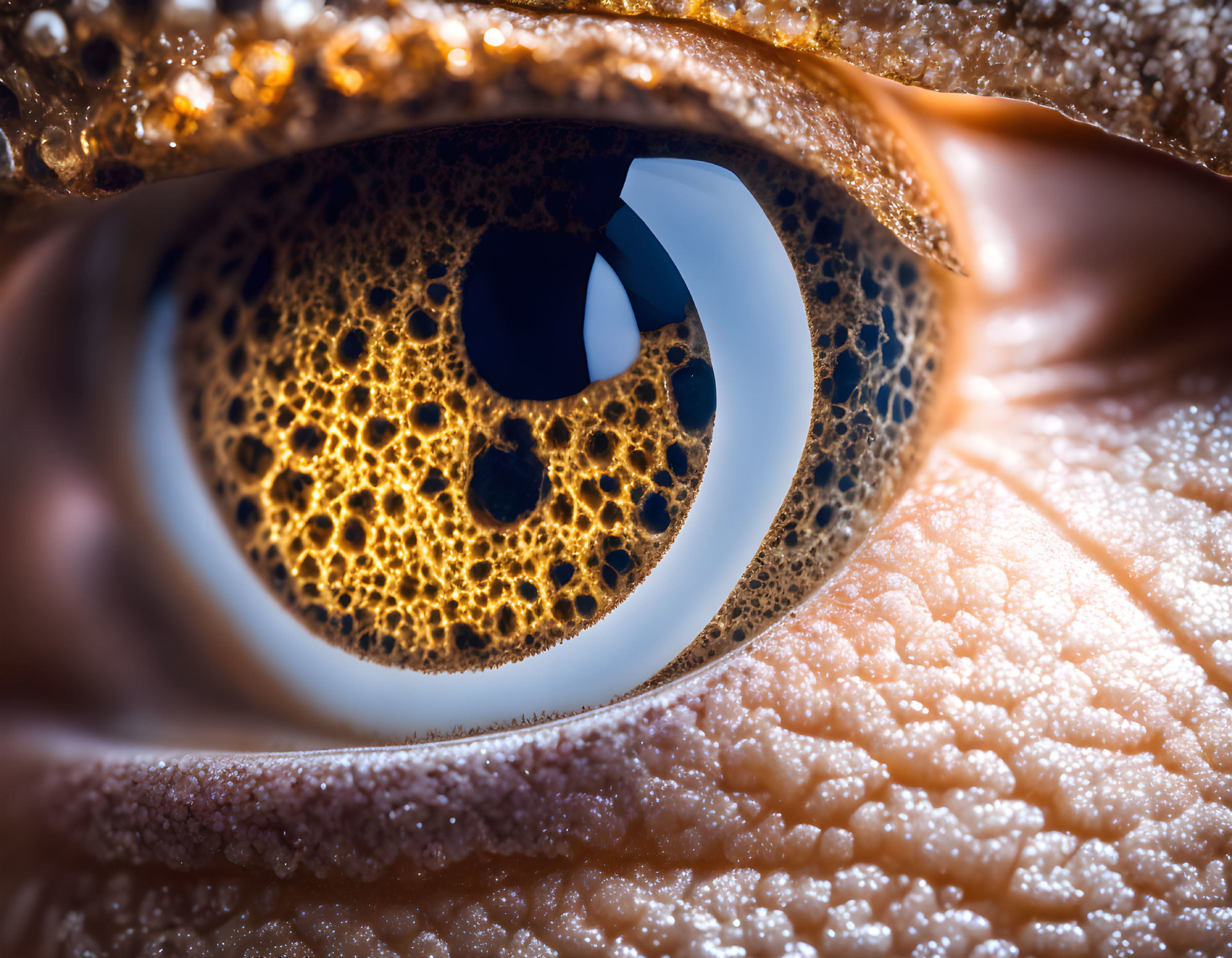 Detailed Close-Up of Human Eye with Intricate Iris Patterns