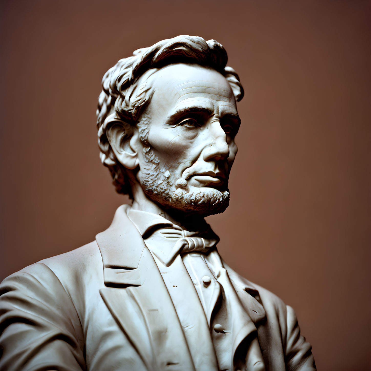 Detailed Bust of Abraham Lincoln with Contemplative Expression