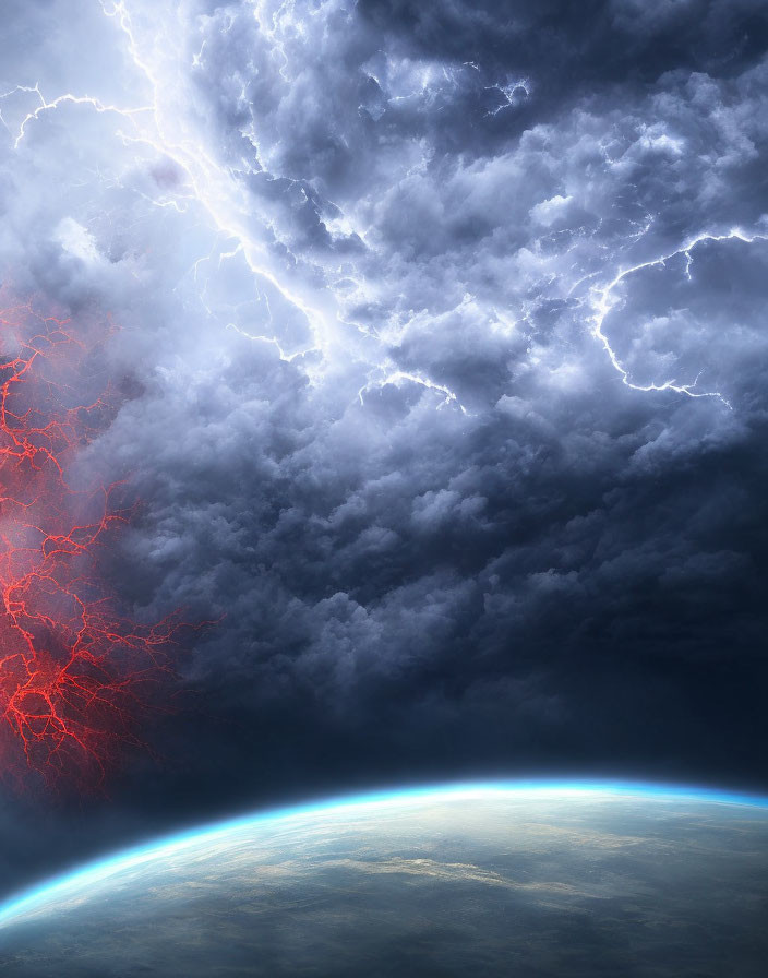 Vibrant Lightning Storm in Earth's Atmosphere