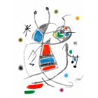 Colorful Abstract Art with Black Lines and Shapes on White Background