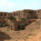 Abandoned Desert Buildings with Arched Entrances