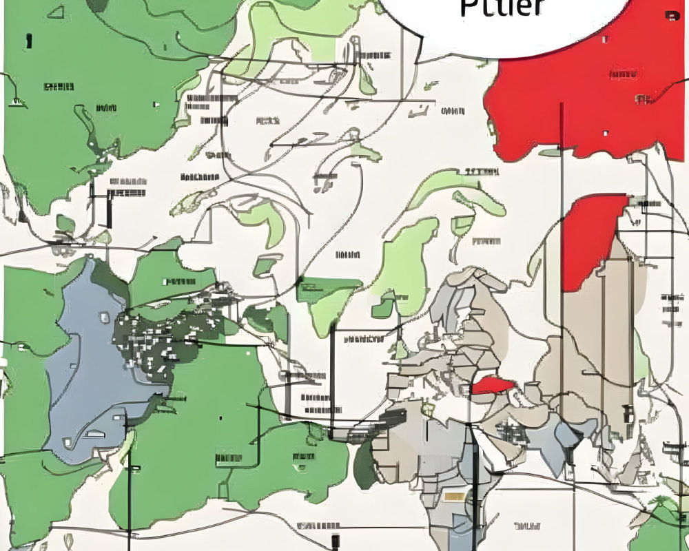 Colorful Stylized Map with Location Markers and "Futuriaries Ptier" Text