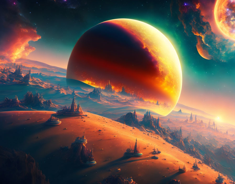 Alien Terrain in Vibrant Sci-Fi Landscape