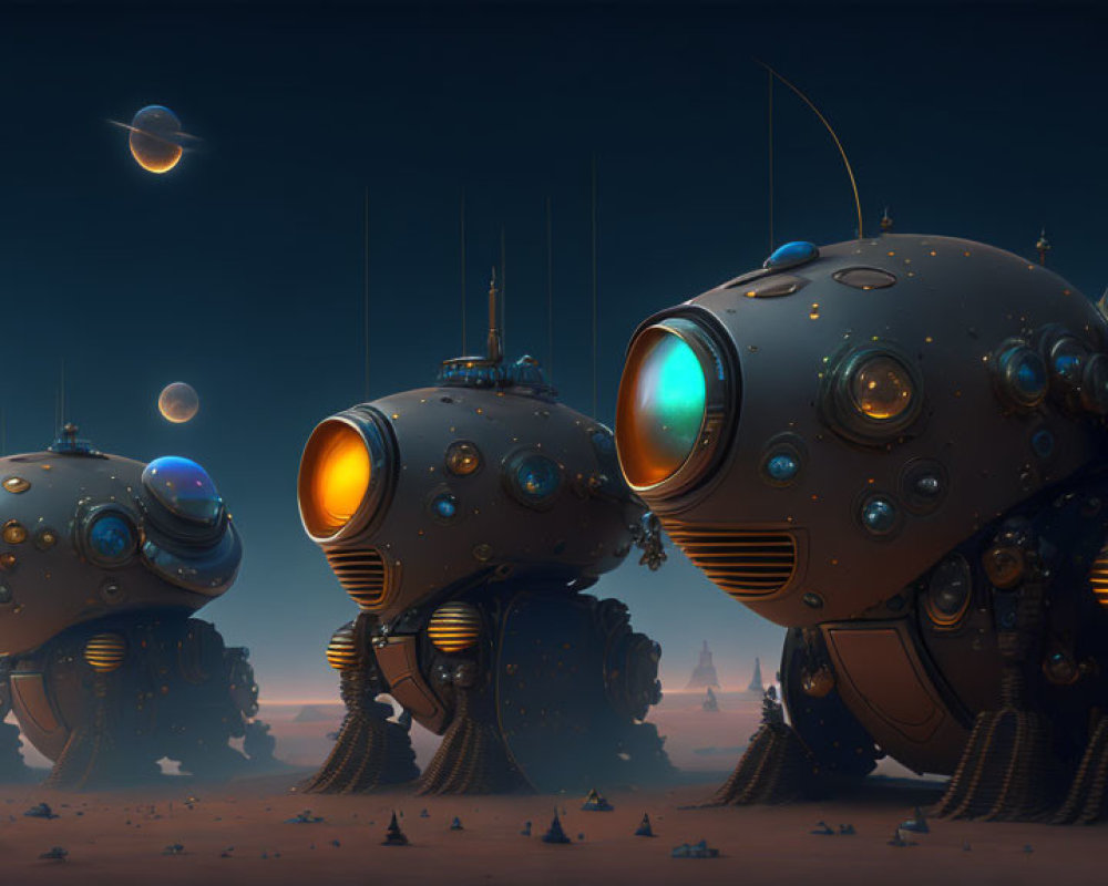 Exploration of Alien Landscape by Spherical Robots