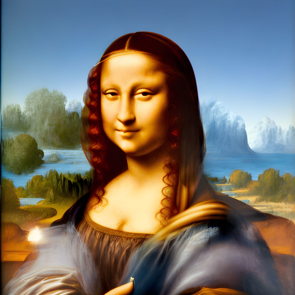 Surreal Mona Lisa with Saturated Colors and Ethereal Glow