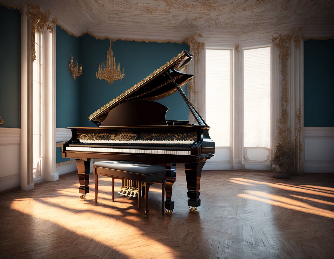 Luxurious Room with Elegant Grand Piano