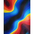 Abstract Cosmic Illustration with Swirling Colors and Black Hole Center