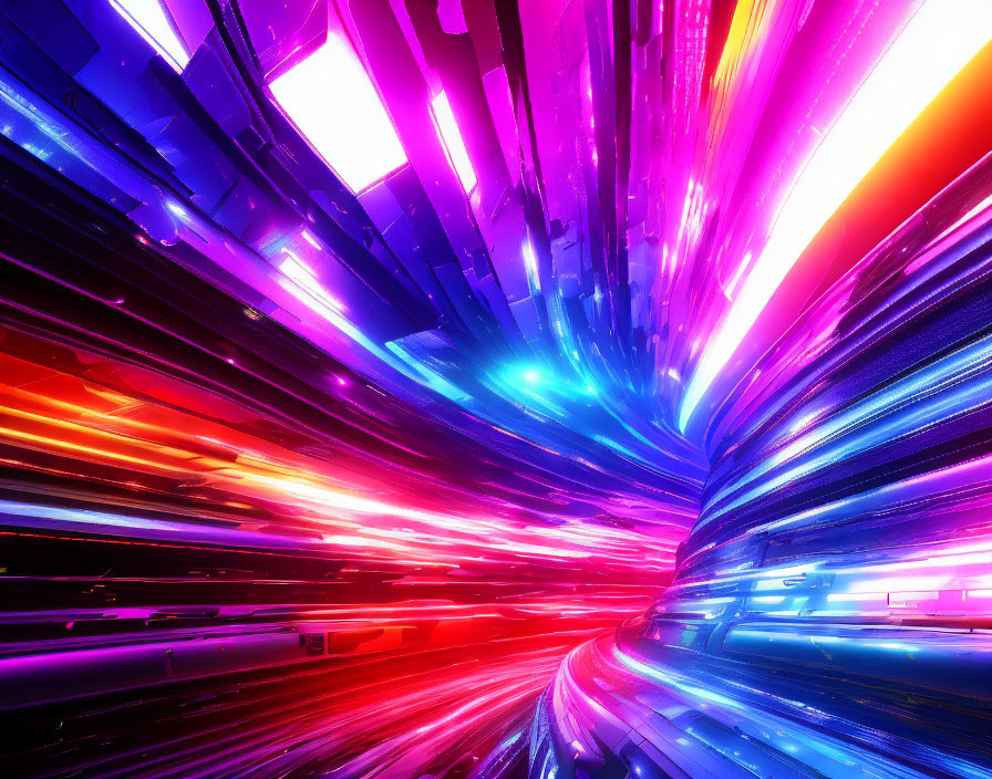 Colorful Abstract Digital Art: Dynamic Lines in Pink, Blue, and Purple