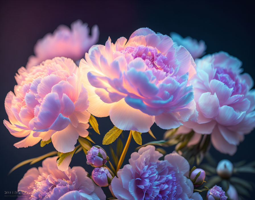 Detailed Close-up of Lush Pink Peonies with Soft Petals