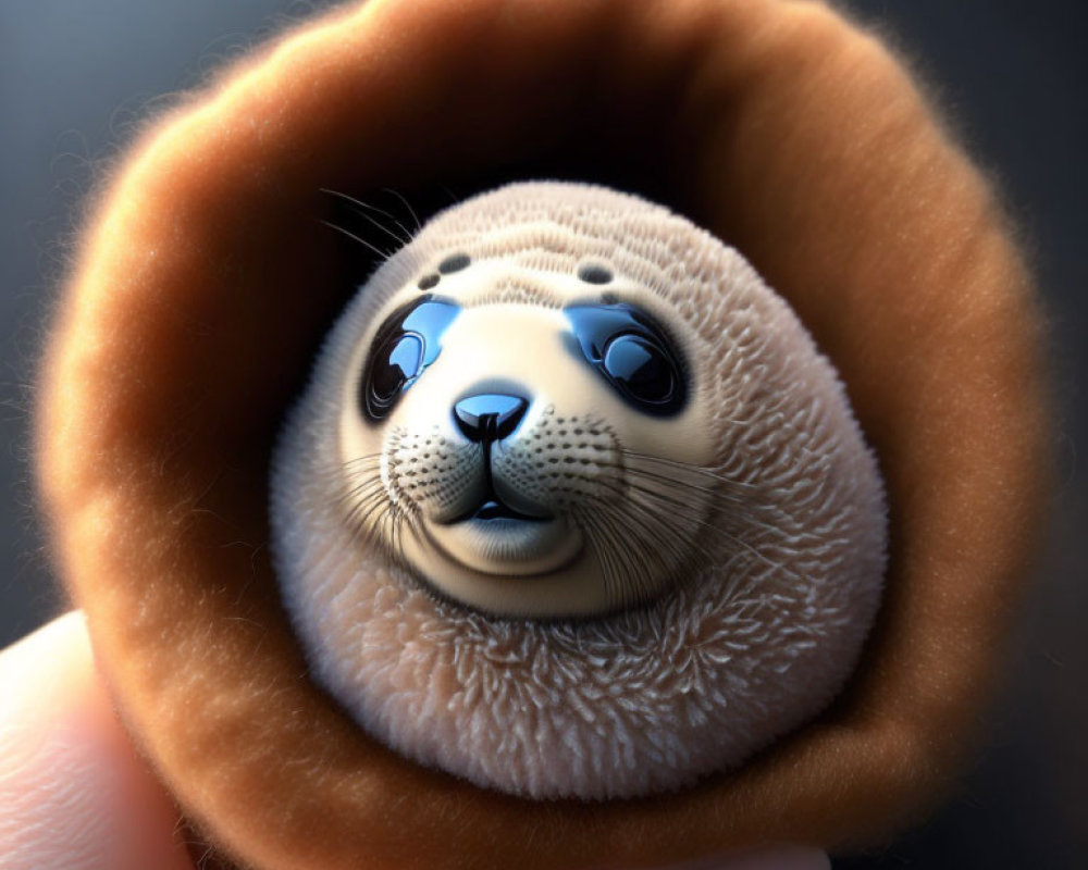 Adorable Baby Seal Illustration in Doughnut Blanket