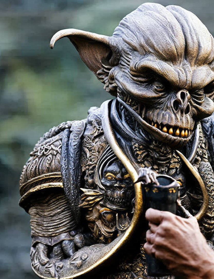 Elaborate Orc Costume with Detailed Prosthetics and Armor