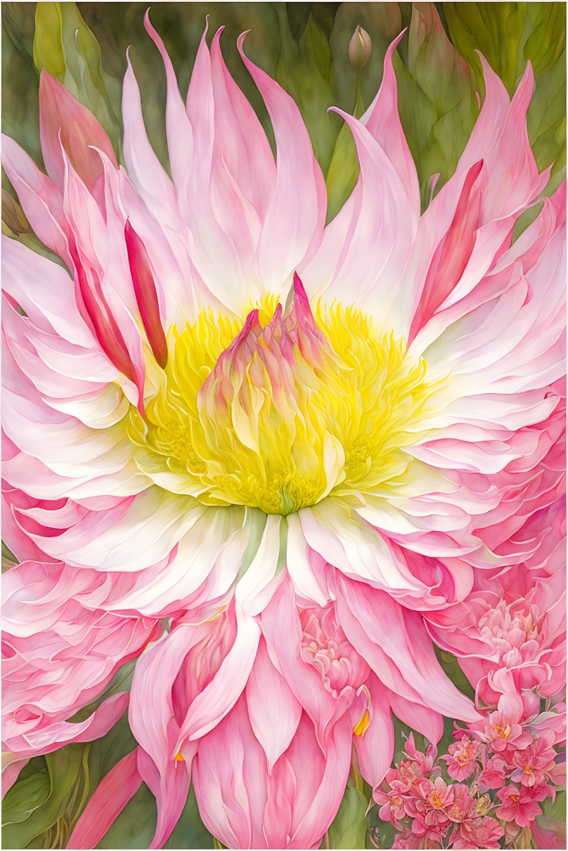 Close-up of Vibrant Pink Peony with Yellow Center and Soft Petals