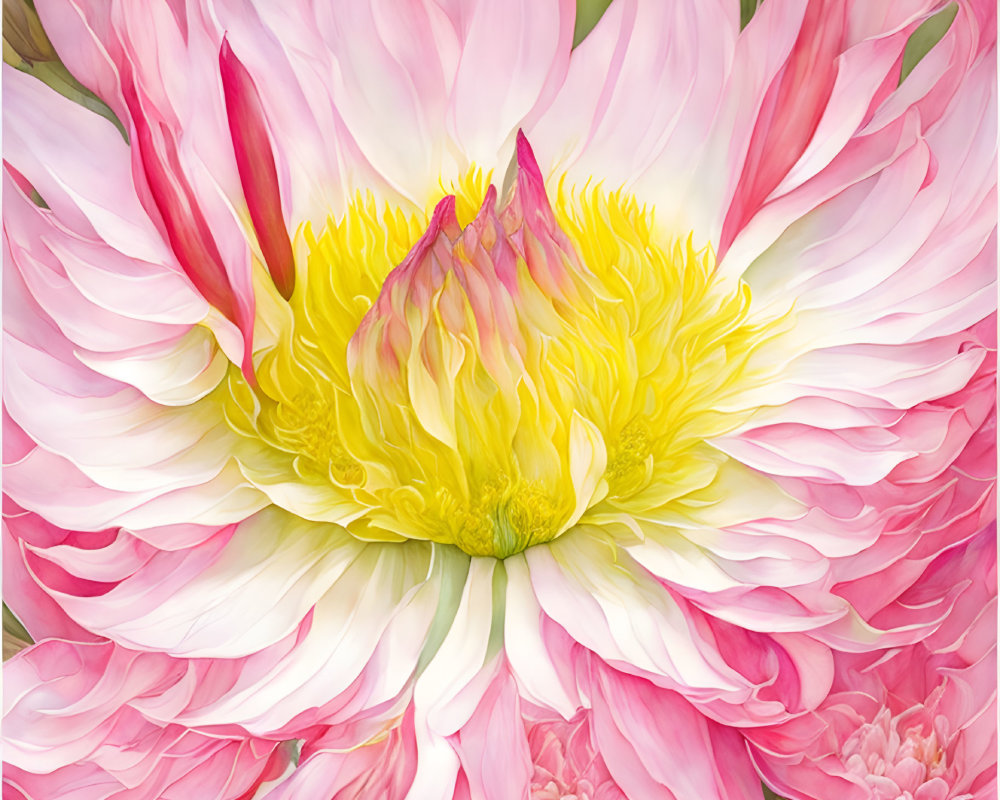 Close-up of Vibrant Pink Peony with Yellow Center and Soft Petals