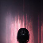Black Skull on Purple Background with Neon Pink Digital Rain Effect
