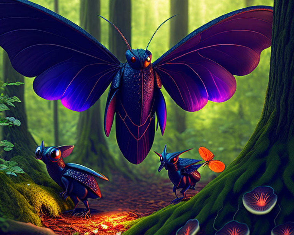 Colorful Insect Art in Enchanted Forest