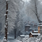 Cozy Wooden House in Serene Winter Landscape