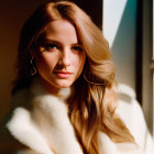 Blonde Woman in White Outfit in Warm Sunlight