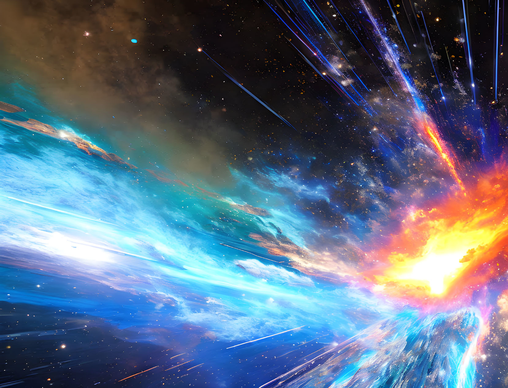 Colorful Cosmic Explosion Illustration in Space