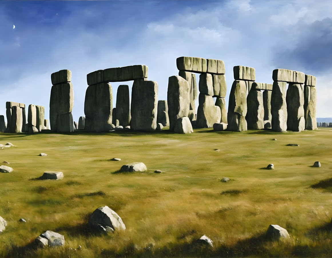 Prehistoric monument with standing stones in circular setting