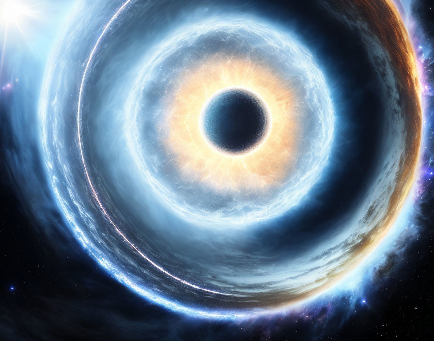 Colorful Artistic Representation of Black Hole and Accretion Disk