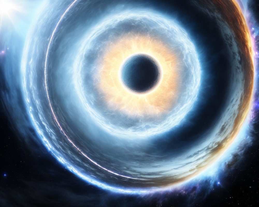 Colorful Artistic Representation of Black Hole and Accretion Disk