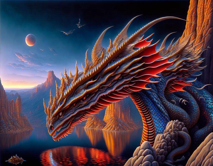 Blue Dragon in Mountains