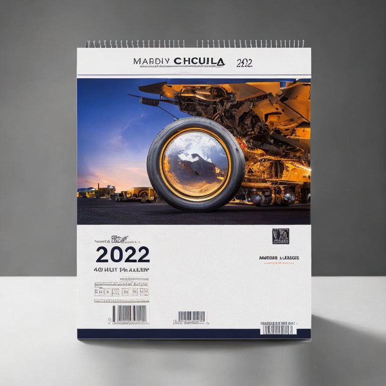 2022 Wall Calendar: Airplane Graveyard Theme Cover on Grey Backdrop