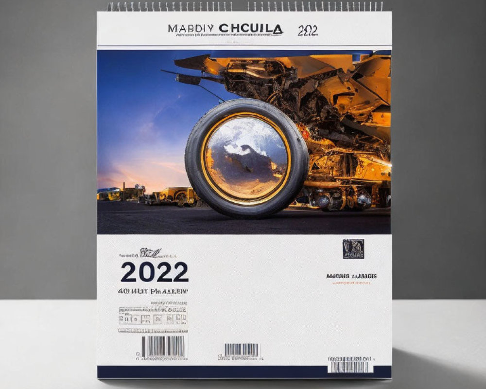 2022 Wall Calendar: Airplane Graveyard Theme Cover on Grey Backdrop