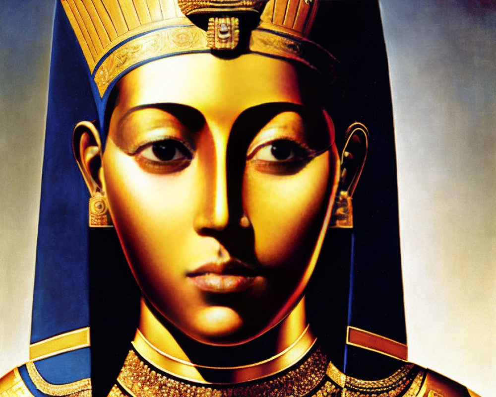 Ancient Egyptian-inspired portrait with vibrant colors