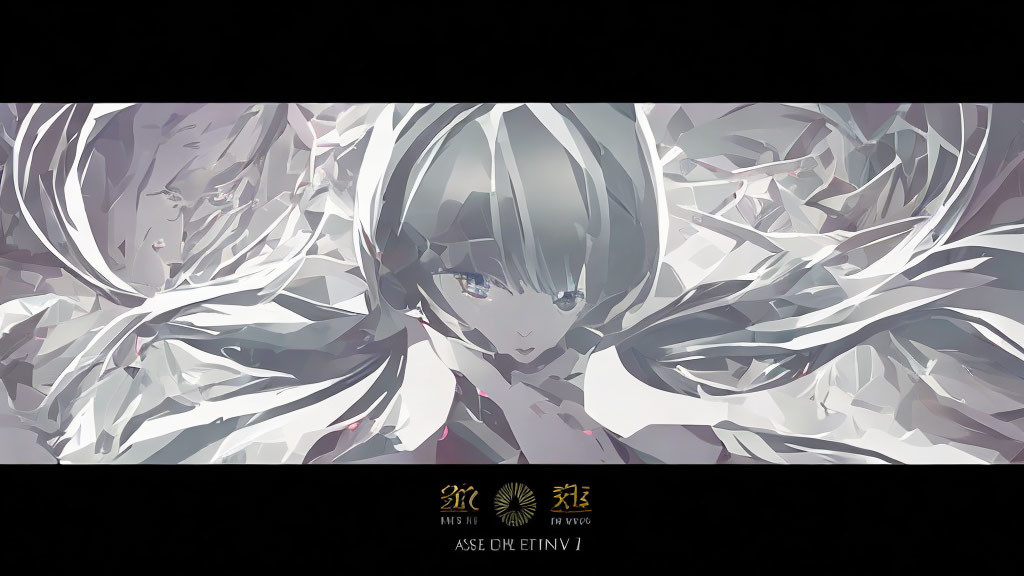 Silver-Haired Anime Character Surrounded by Ethereal White and Gray Forms