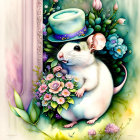 Charming Watercolor Illustration of a Cute Mouse