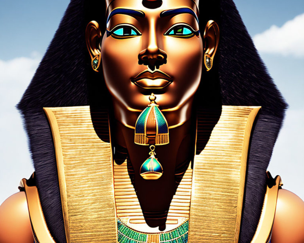 Ancient Egyptian Pharaoh Illustration with Traditional Attire