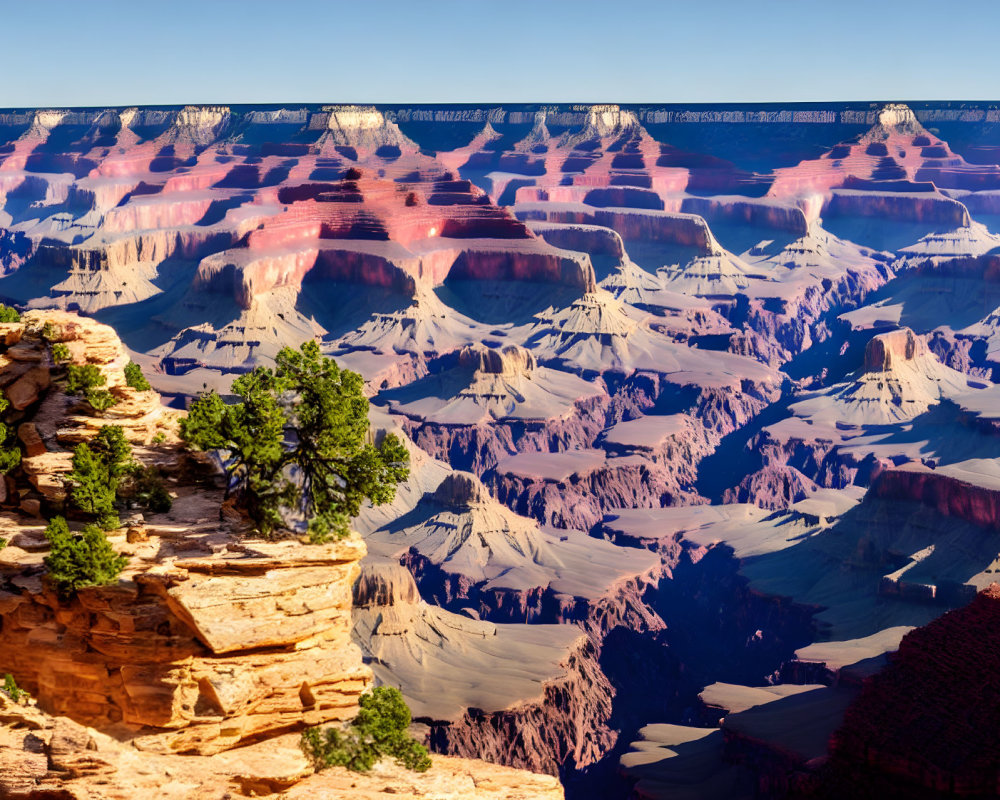 Scenic Grand Canyon Landscape with Red Rocks and Blue Sky